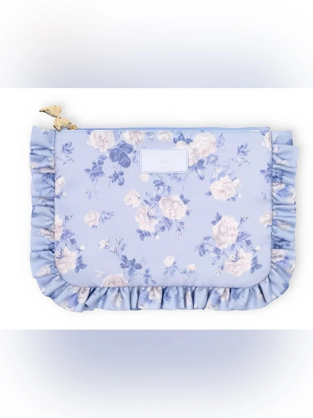 🩶LoveShackFancy x Target - Yoobi Everblooming Rosettes Flat Zip Pecil Case - NWT